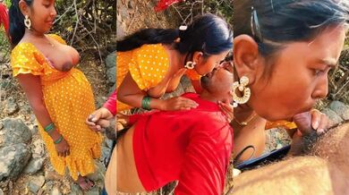 Tamil Bhabhi Giving Blowjob To Her Lover In The Forest HD